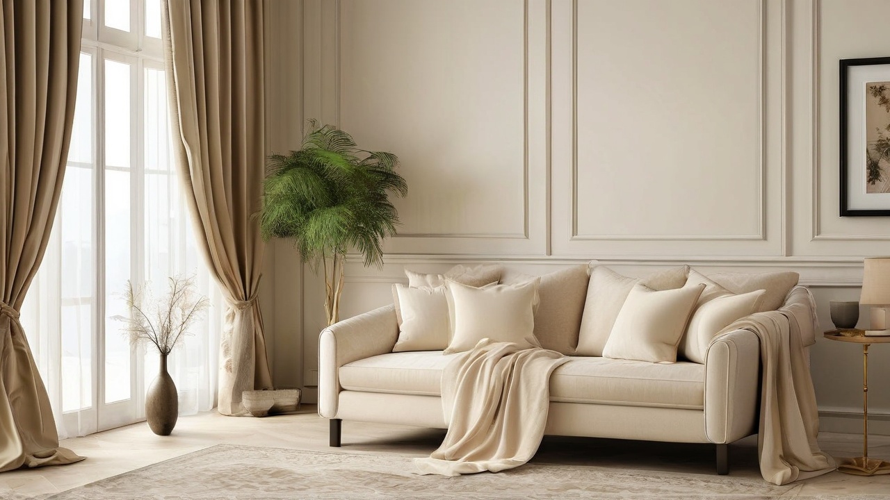 Cream Velvet Curtain