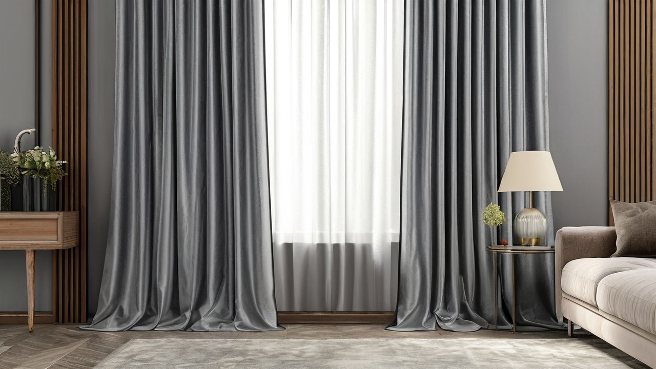 Silver Grey Velvet Curtain